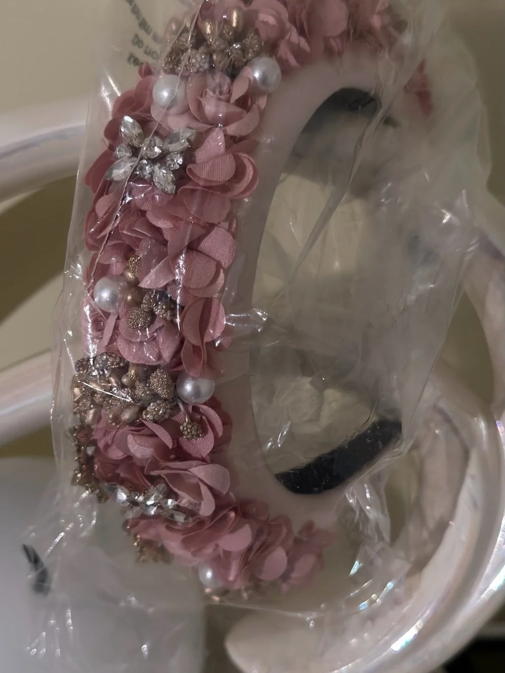 A Classy Chic Boutique Pink Floral Jeweled Headband, floral Coronet